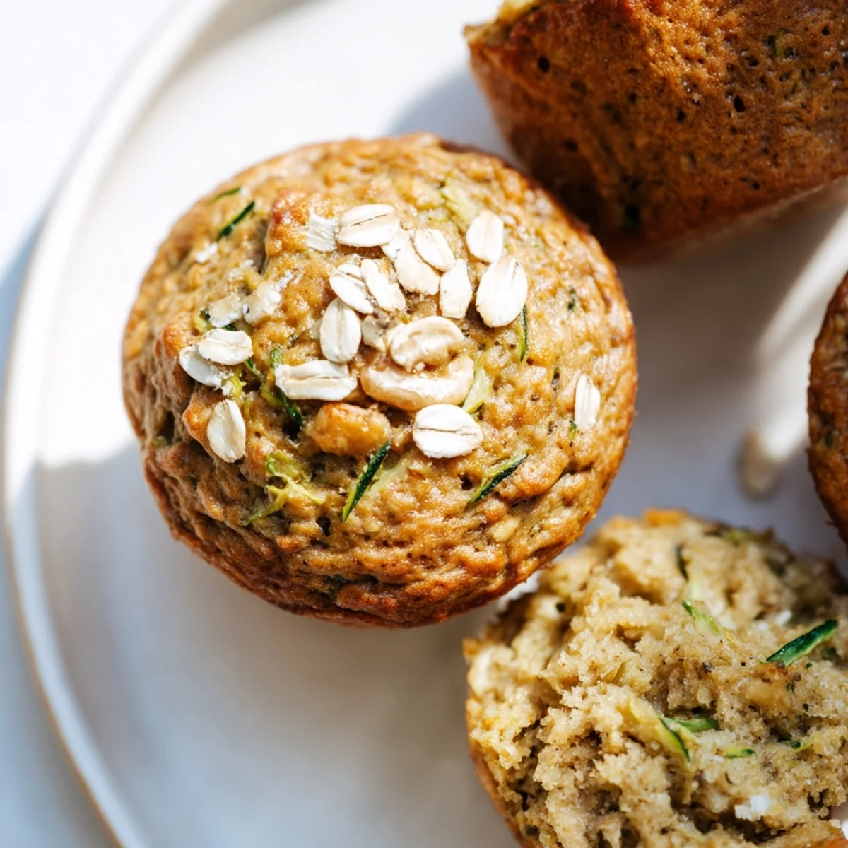 Warm, freshly baked Freezer-Friendly Breakfast Muffins, ideal with a dollop of nut butter on top.