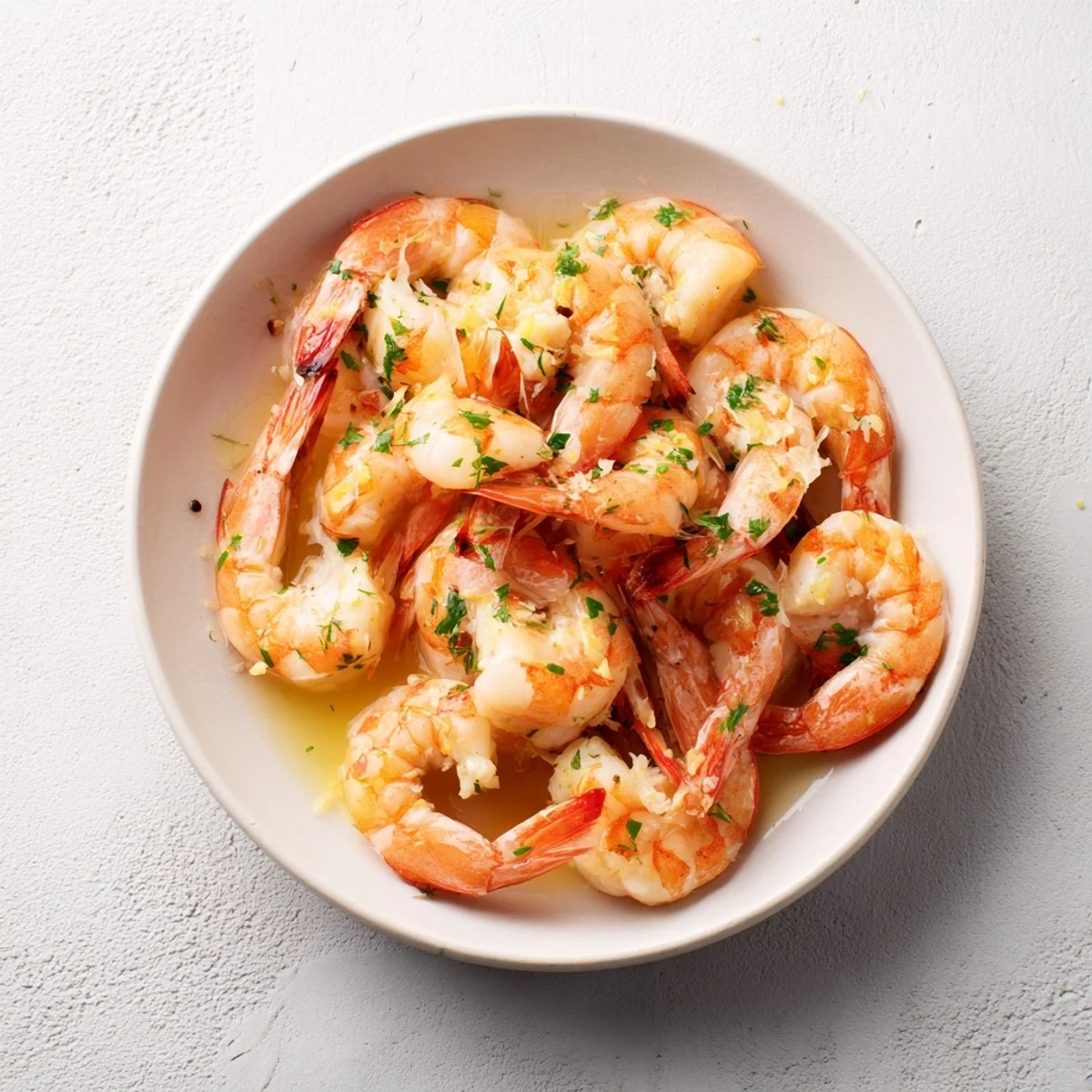 Sizzling 15-minute garlic shrimp scampi, served over pasta and drizzled with a buttery, citrusy sauce.