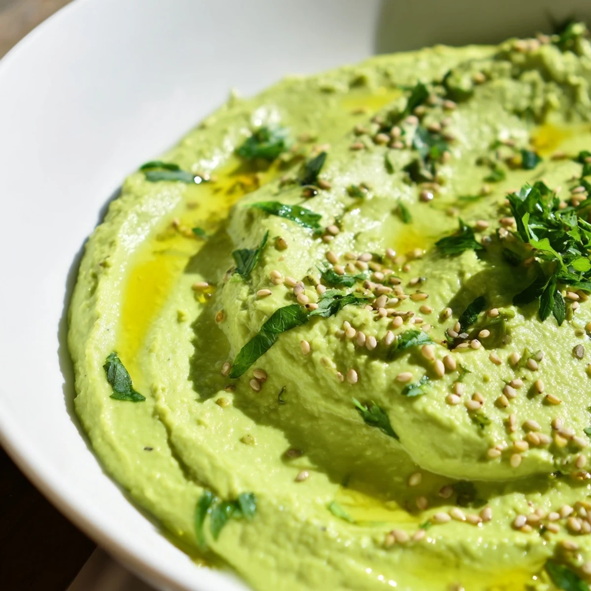 This bright green Edamame Hummus dip is blended with tahini and lemon, ready for dipping or spreading.