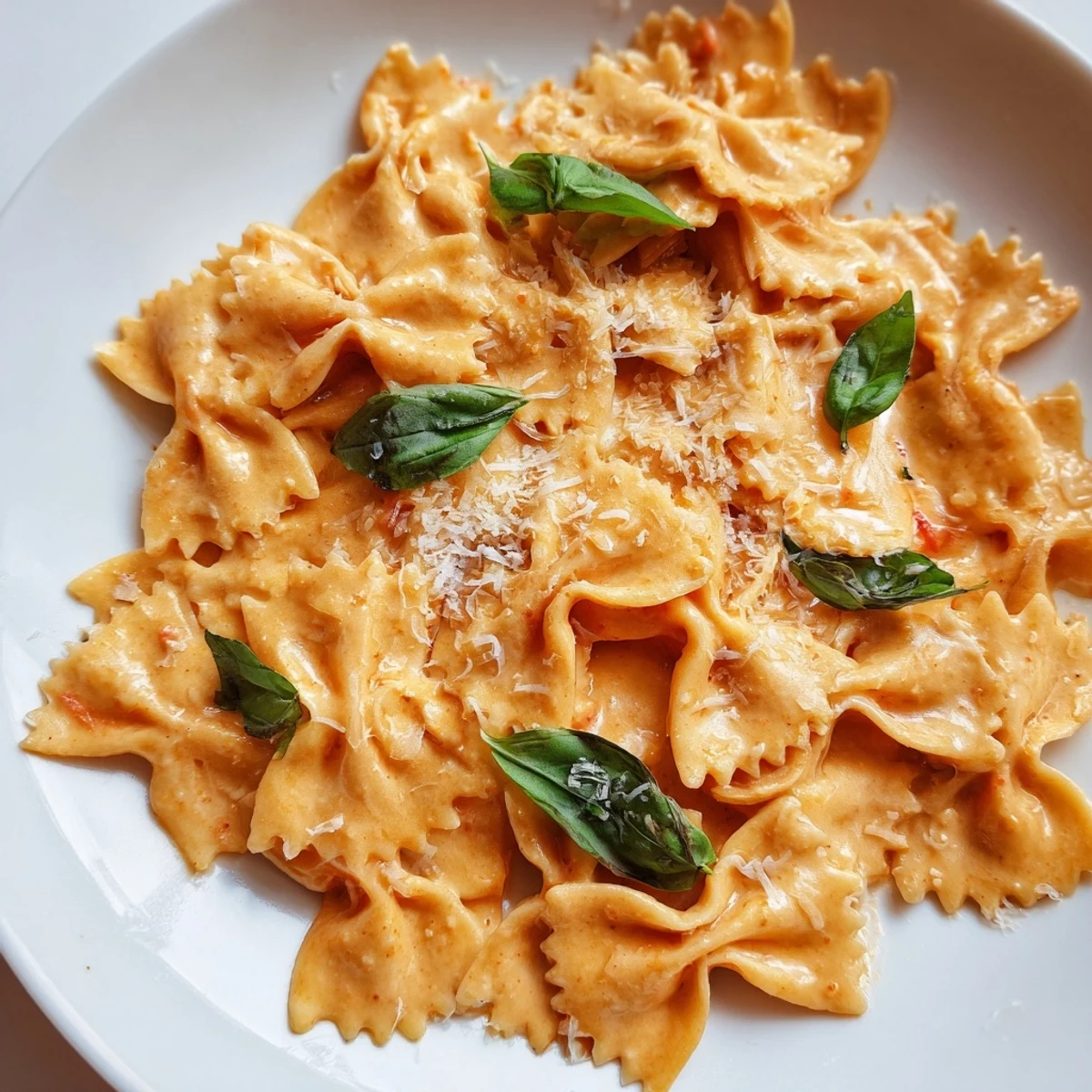 Delicious Tomato Basil Bowtie Pasta paired with a crisp green salad, ready for a comforting dinner.