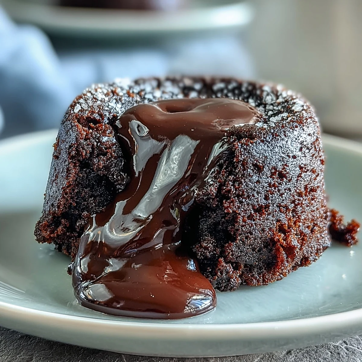 Individual Chocolate Lava Cakes with Espresso, topped with a dollop of whipped cream and a light dusting of cocoa powder.