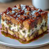 1. Warm Mexican capirotada bread pudding with piloncillo syrup, toasted nuts, and melted cheese.  