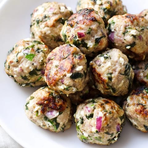 Spinach Feta Turkey Meatballs