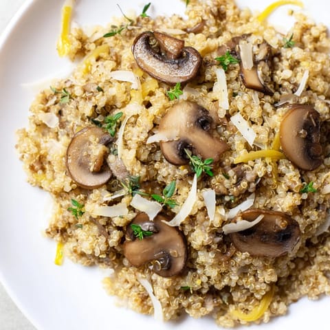 Mushroom Quinoa Creamy Risotto