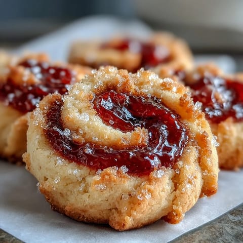 Perfectly sliced Raspberry Swirl Shortbread Cookies display a tender crumb and a bright dollop of jam for a sweet bite.