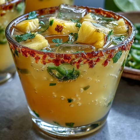 Vibrant Pineapple Jalapeño Agua Fresca recipe with fresh fruit and spicy kick.