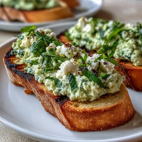 Bright Fava Bean and Mint Bruschetta on grilled sourdough bread, a delightful spring appetizer.