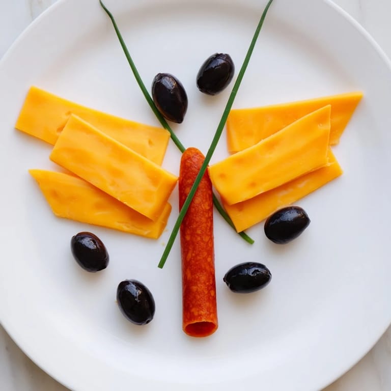 Imagine this: A colorful, whimsical Butterfly Migration platter with salami bodies and olive-spotted cheese wings!