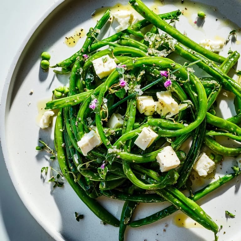 Tangy white cheddar and crisp snap peas are layered in this beautiful English Ivy salad.