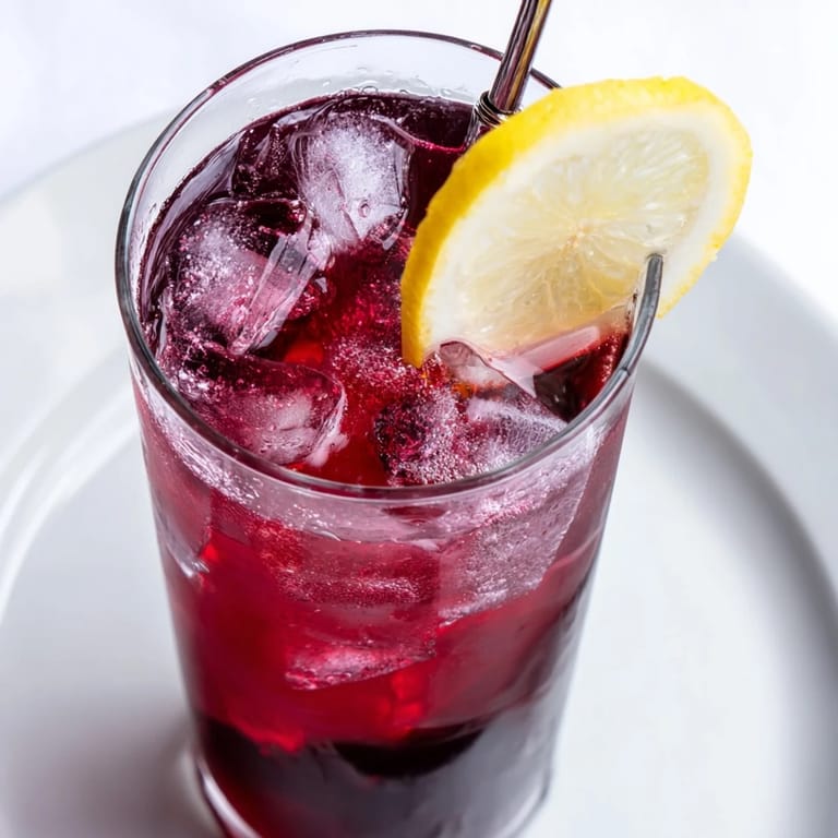 Deep red Sleepy Girl Mocktail, a refreshing blend of cherry juice and fizz, perfect for bedtime.