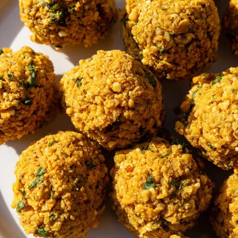 Golden-brown Levantine falafel balls, a vegan treat bursting with flavor, perfect for dipping and sharing.