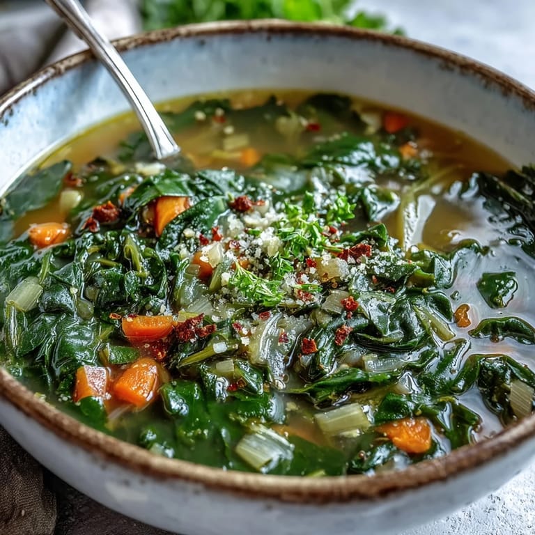Hearty Swiss Chard Soup simmering in a pot, featuring carrots and celery in a light, savory vegetable broth.