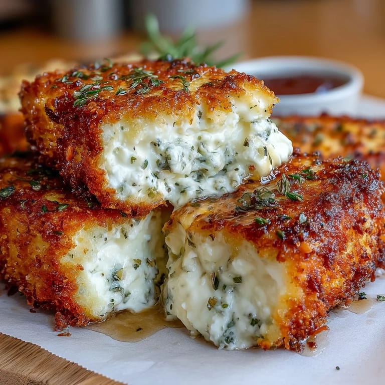 Panko-crusted feta, stunning appetizer, ready to be devoured with honey.