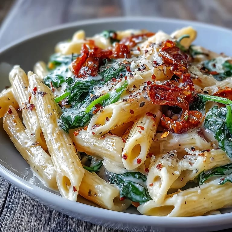Decadent One-Pot Tuscan Pasta, a taste of Italy in this quick, flavorful weeknight meal.