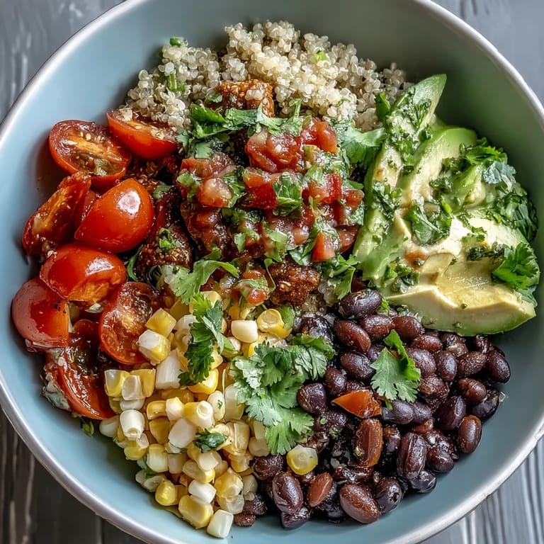 Deliciously fresh Plant-Based Taco Bowl, ready with colorful veggies and zesty toppings.